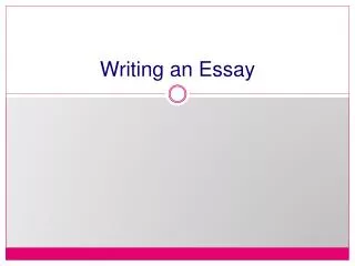 Writing an Essay