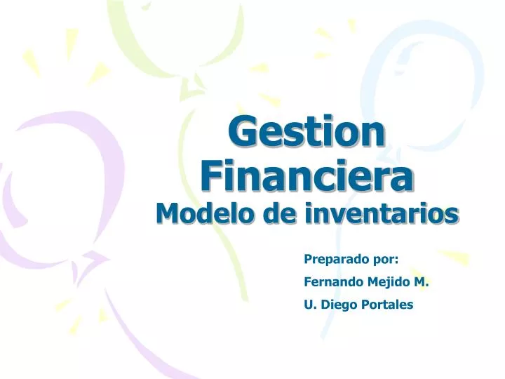 gestion financiera modelo de inventarios