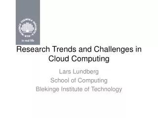 Research Trends and Challenges in Cloud Computing