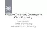 Research Trends and Challenges in Cloud Computing - slide 1