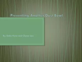 preventing another dust bowl