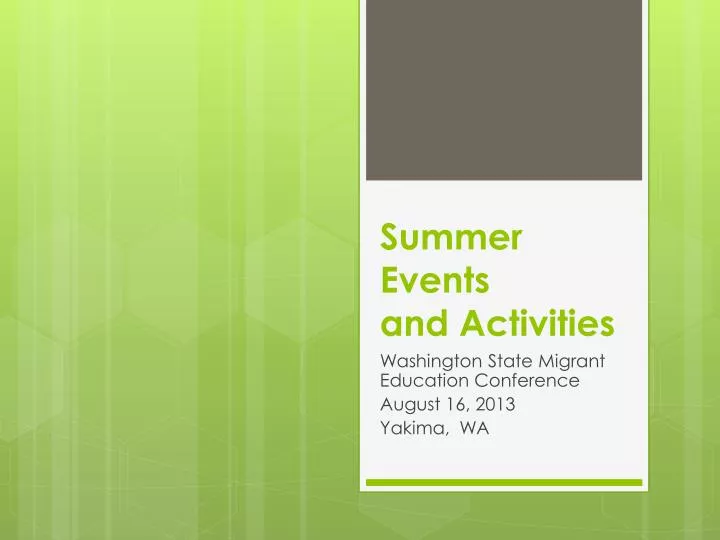 summer events and activities
