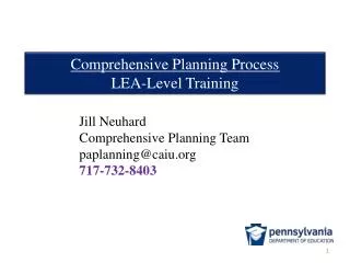 Comprehensive Planning Process LEA-Level Training