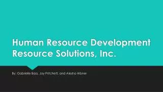 Human Resource Development Resource Solutions, Inc.