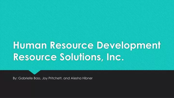 human resource development resource solutions inc