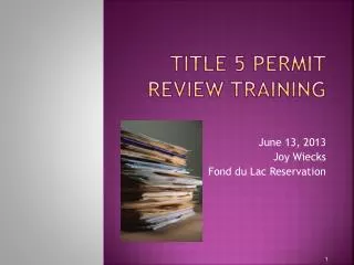 title 5 Permit Review Training