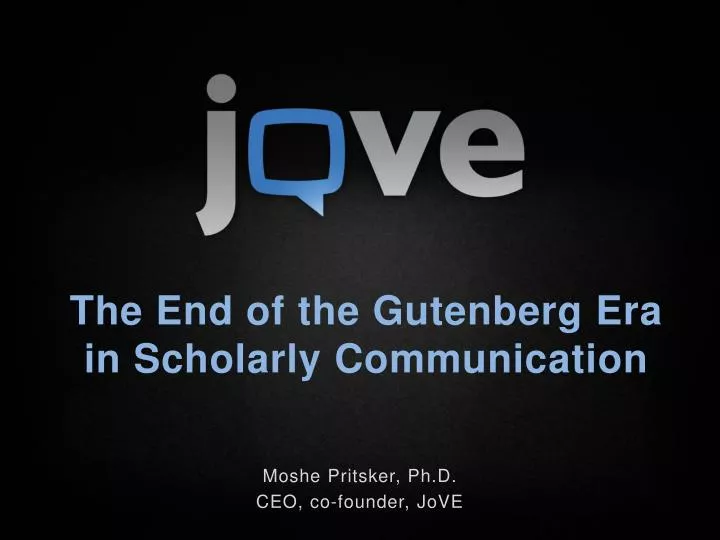 the end of the gutenberg era in scholarly communication