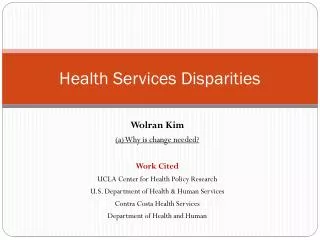 Health Services Disparities