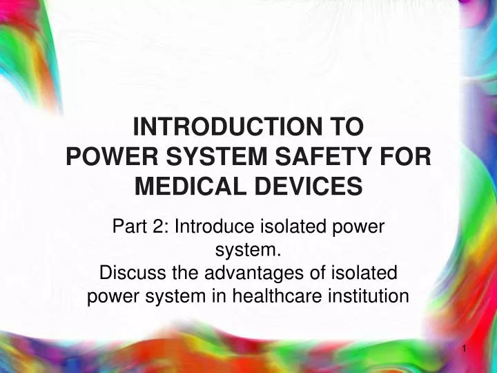 introduction to power system safety for medical devices