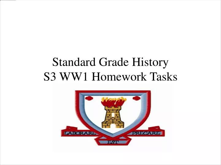standard grade history s3 ww1 homework tasks