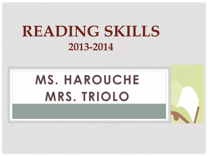 reading skills 2013 2014