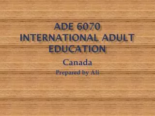ADE 6070 International Adult Education