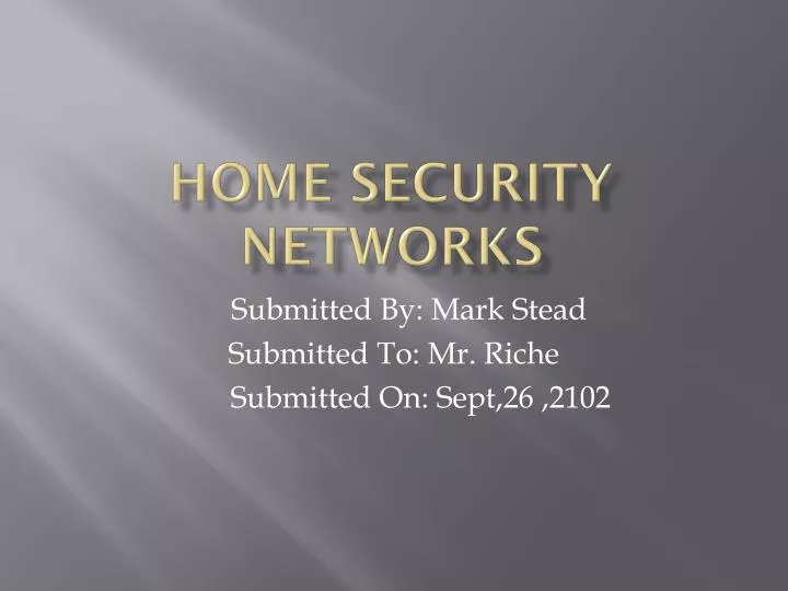 home security networks