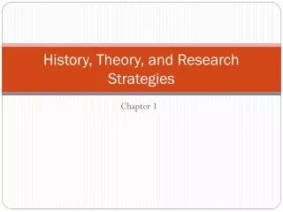 History, Theory, and Research Strategies