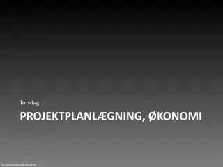 projektplanl gning konomi