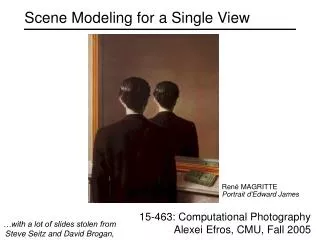 Scene Modeling for a Single View