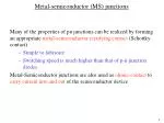 Metal-semiconductor (MS) junctions - slide 1