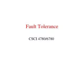 Fault Tolerance