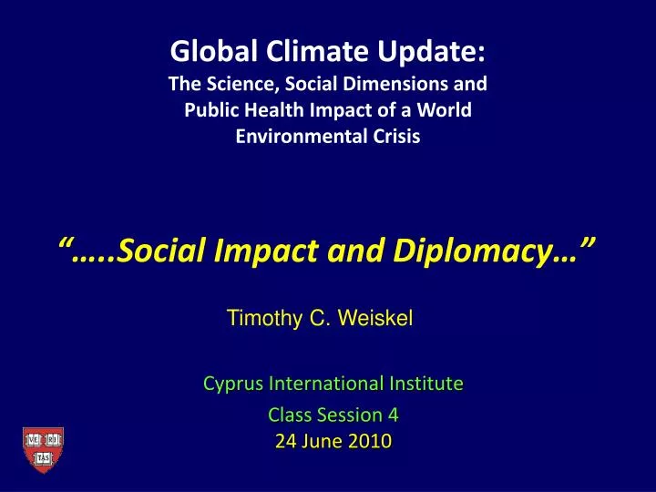 social impact and diplomacy