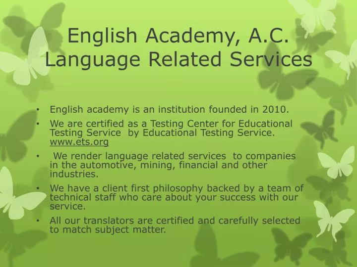 english academy a c language related services