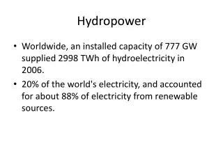 hydropower