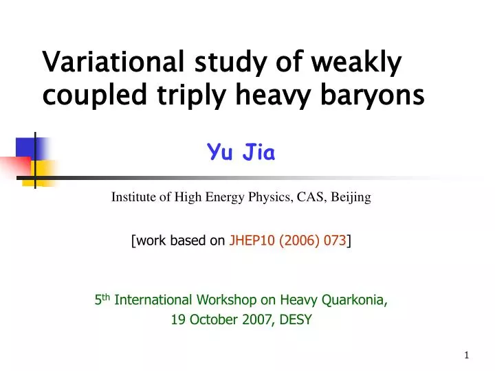 variational study of weakly coupled triply heavy baryons