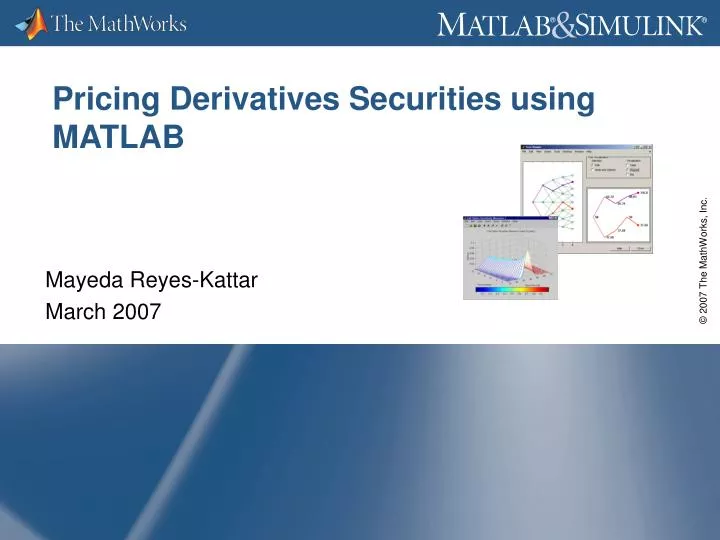 pricing derivatives securities using matlab