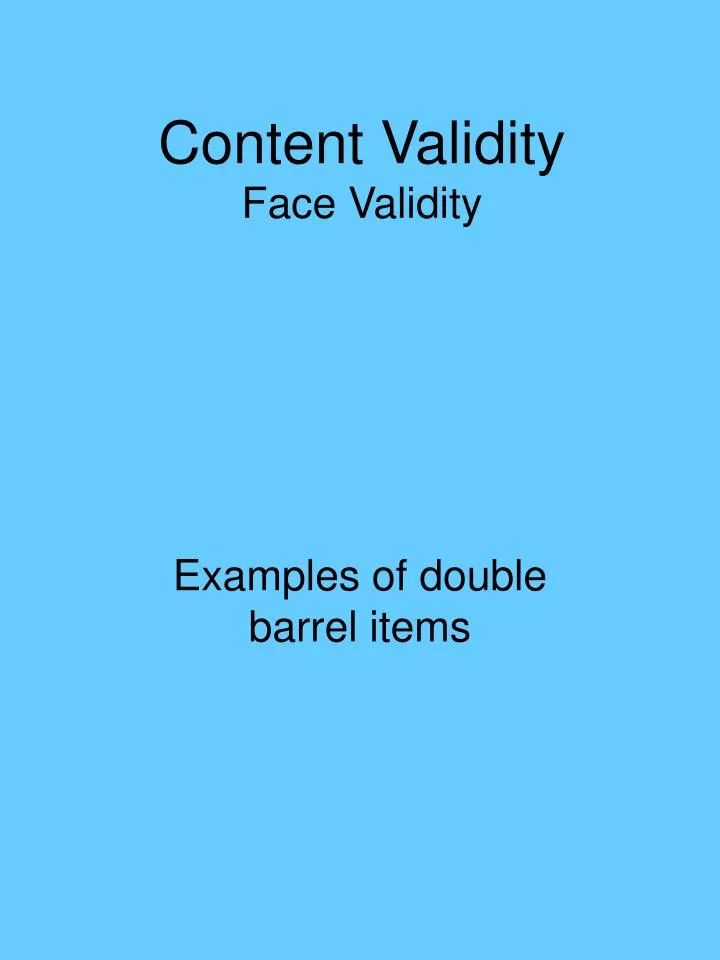content validity face validity