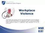 Preventing Workplace Violence Workshop - slide 1