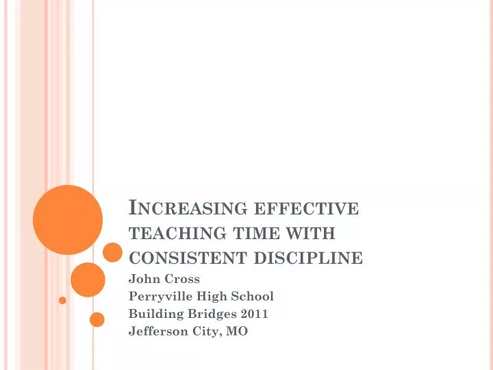 increasing effective teaching time with consistent discipline