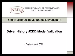 Driver History JXDD Model Validation