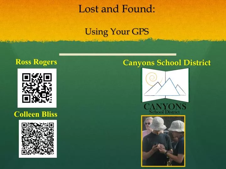 lost and found using your gps