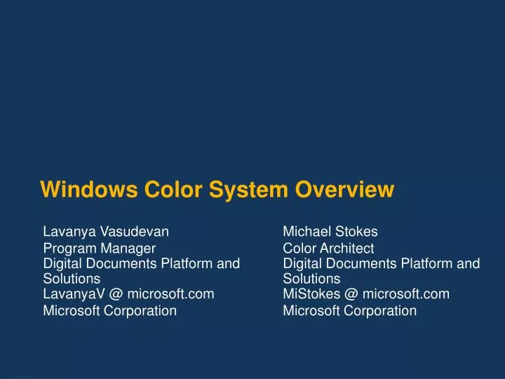 windows color system overview