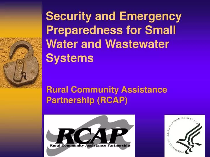 security and emergency preparedness for small water and wastewater systems