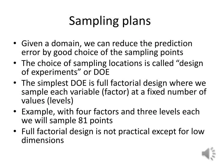 sampling plans