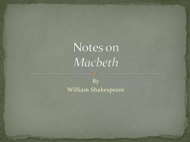 notes on macbeth
