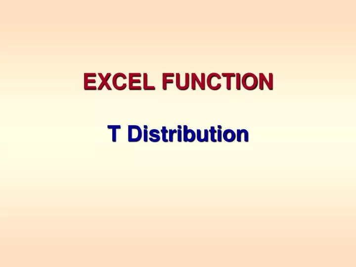 excel function t distribution