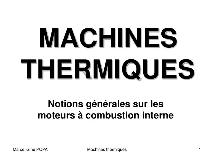 machines thermiques