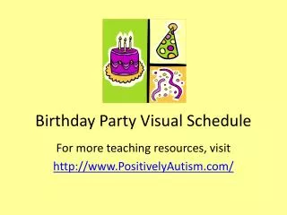 Birthday Party Visual Schedule