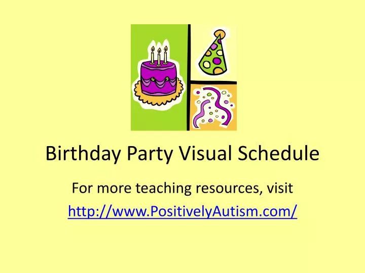 birthday party visual schedule