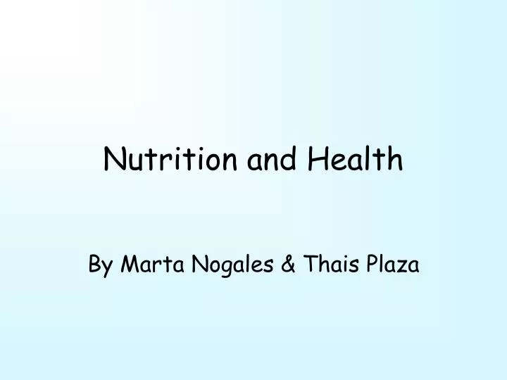 nutrition and health