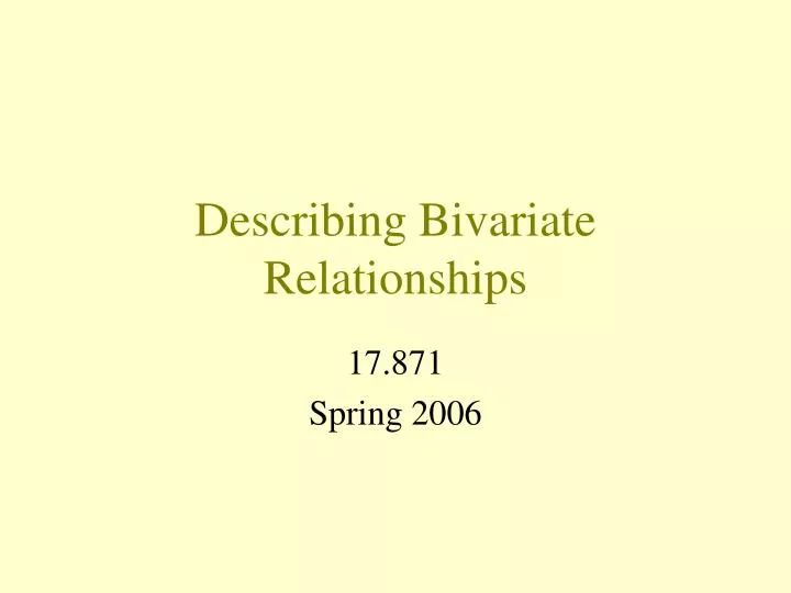 describing bivariate relationships
