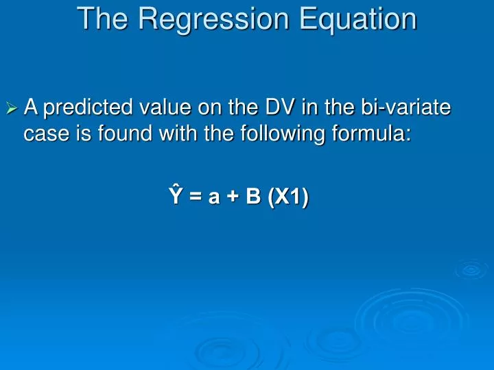 the regression equation