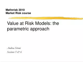 Mafinrisk 2010 Market Risk course