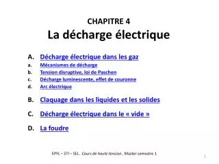 chapitre 4 la d charge lectrique