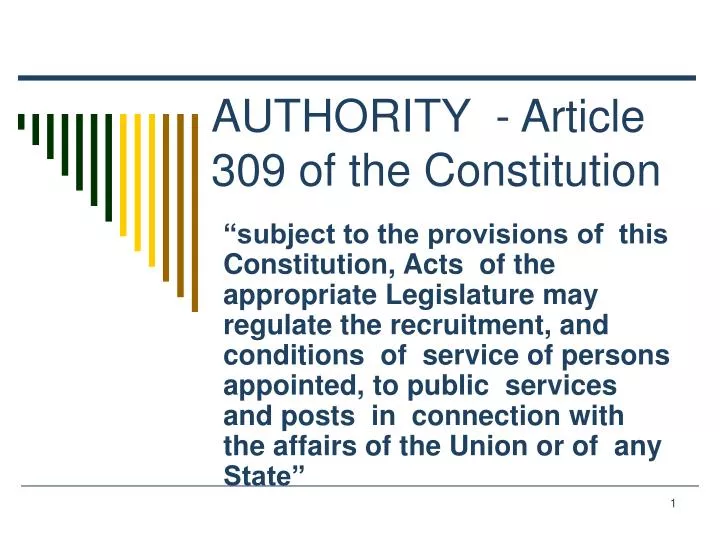 authority article 309 of the constitution