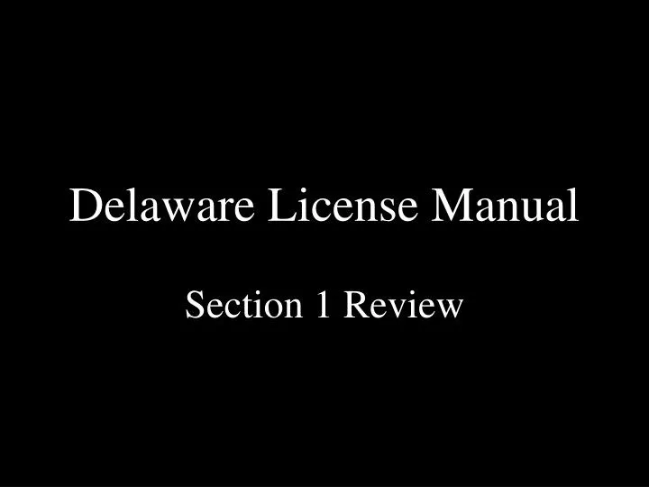 delaware license manual