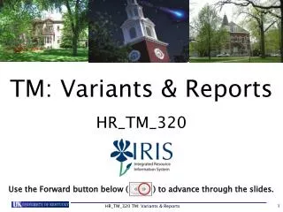 TM: Variants &amp; Reports HR_TM_320