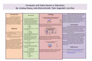 Computer and Video Games in Education