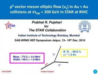 ρ 0 vector meson elliptic flow (v 2 ) in Au + Au collisions at √s NN = 200 GeV in STAR at RHIC